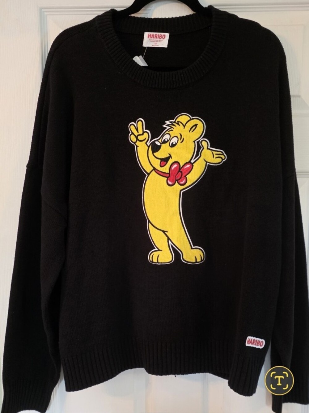 NWT Haribo Black Goldbear Fun Knit Pullover Sweater Plus Size 2X Great Gift